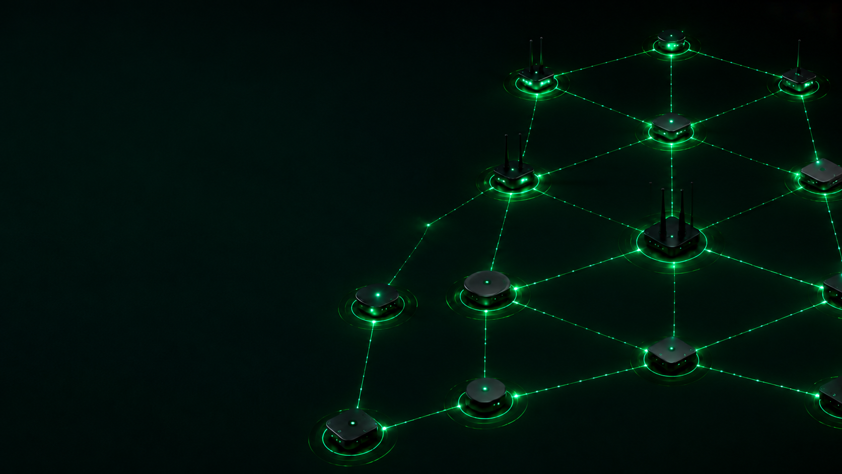 Connected IoT gateway devices forming a network grid
