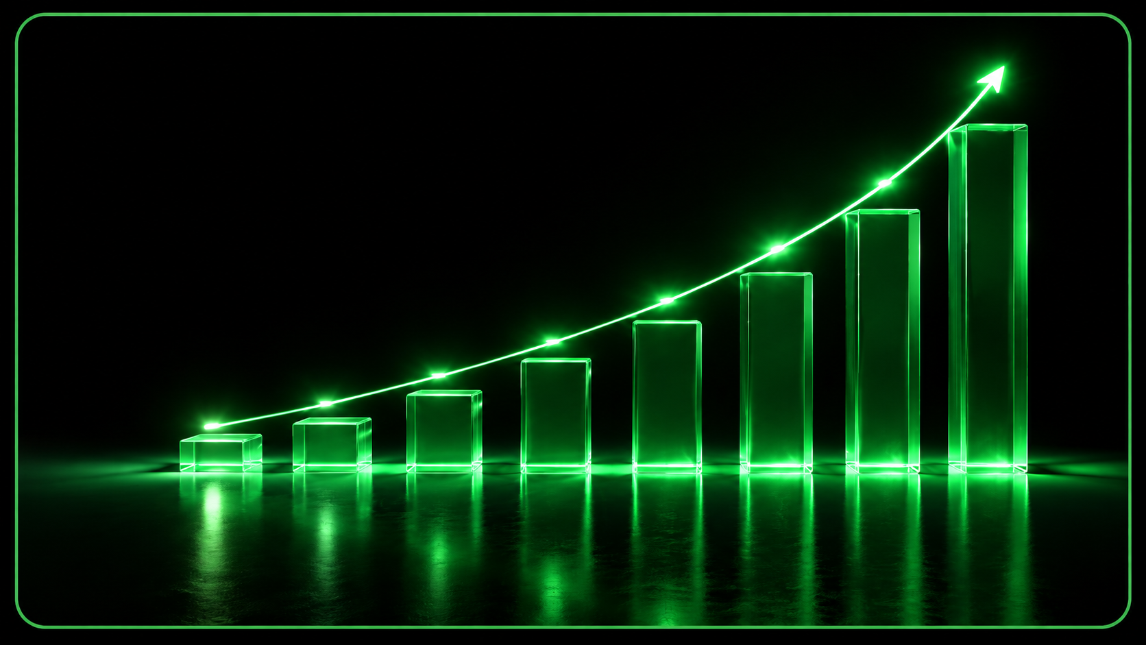 Rising bar chart illustrating growth
