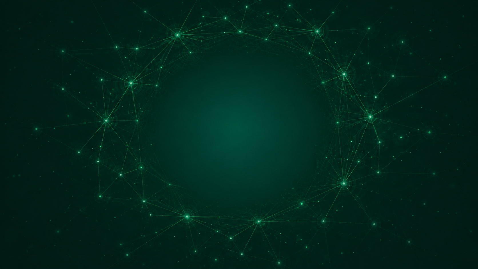 Glowing green network mesh background
